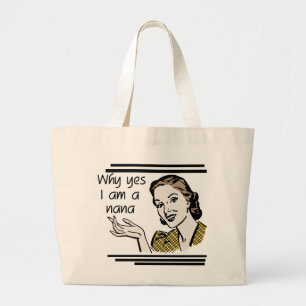 Bolsa Tote Grande T-shirt retros e presentes de Nana