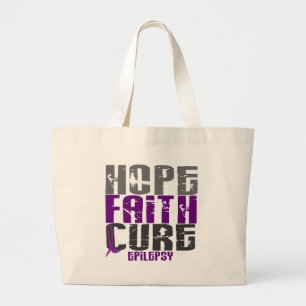 Bolsa Tote Grande T-shirt & roupa da EPILEPSIA da CURA de FÉ da