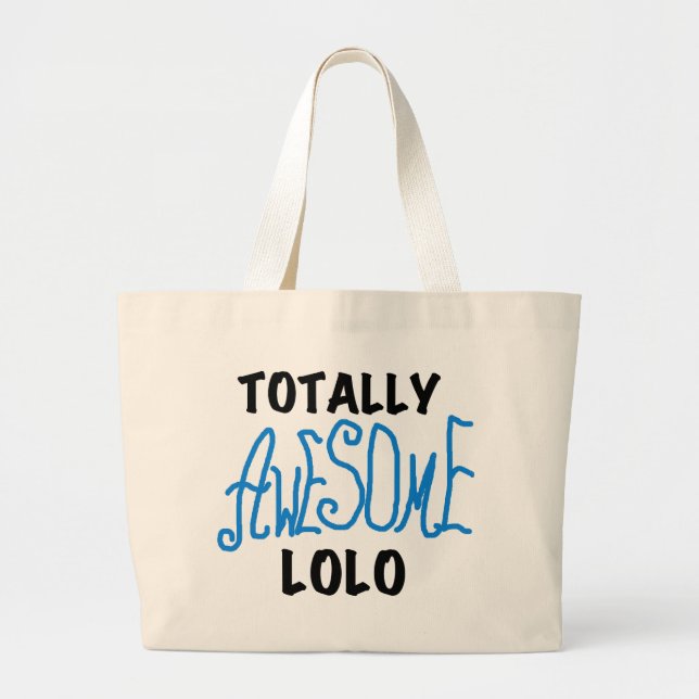 Bolsa Tote Grande T-shirts e presentes, totalmente incríveis, azuis (Frente)