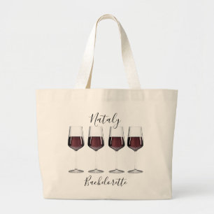 Bolsa Tote Grande Taças de vinho tinto para festa de despedida de so
