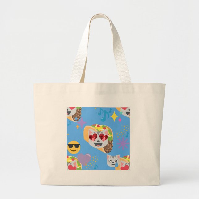 Bolsa Tote Grande taco cat emoji (Frente)