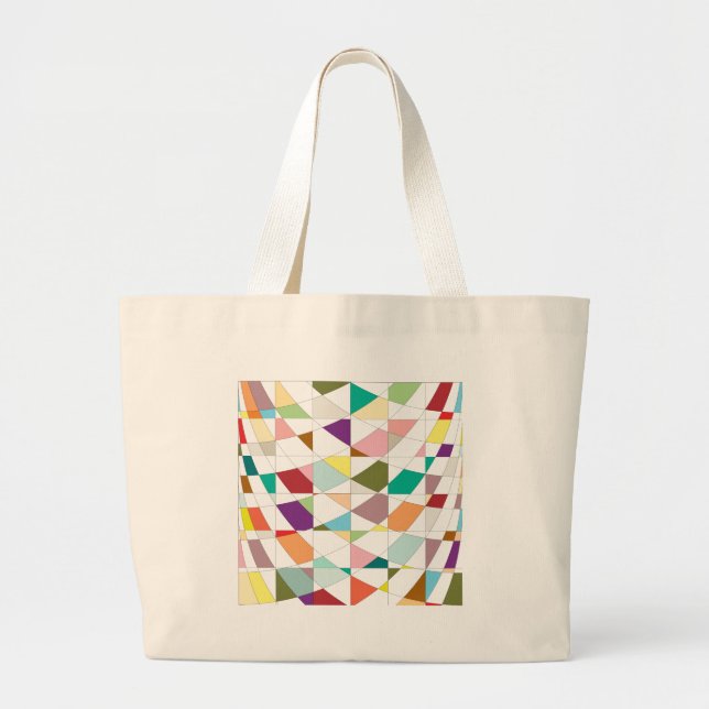 Bolsa Tote Grande Tapeçaria com abstrato de cores (Frente)