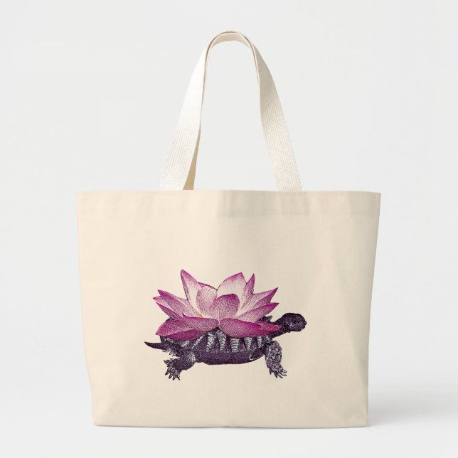 Bolsa Tote Grande Tartaruga de Lotus (Frente)