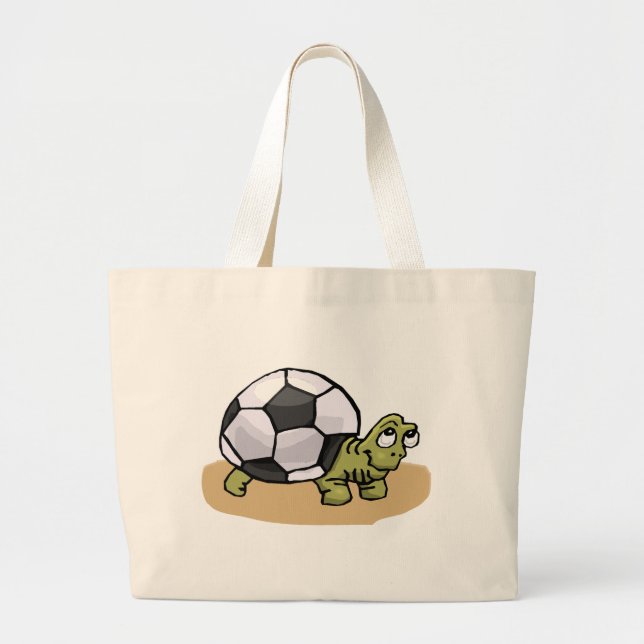 Bolsa Tote Grande Tartaruga do futebol (Frente)