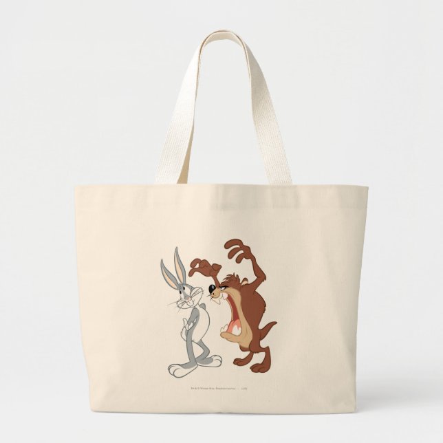Bolsa Tote Grande TAZ™ e INSETOS BUNNY™ nem mesmo piscando - cor (Frente)