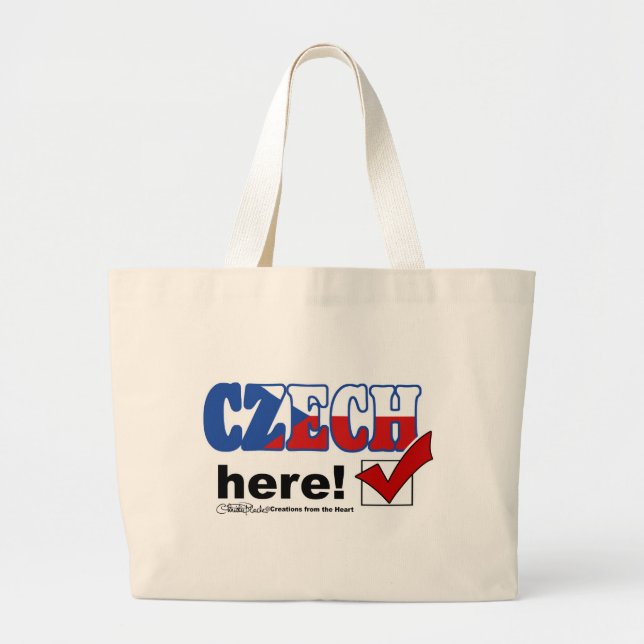 Bolsa Tote Grande Tcheco aqui (luz) (Frente)