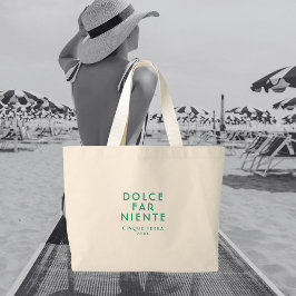 Bolsa Tote Grande Teal Dolce Far Niente Cinque Terra Viagem