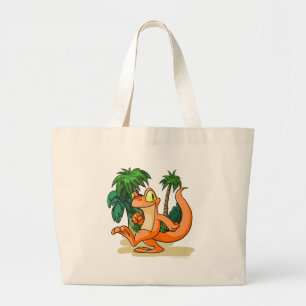 Bolsa Tote Grande Techo alaranjado em uma procura da ilha do