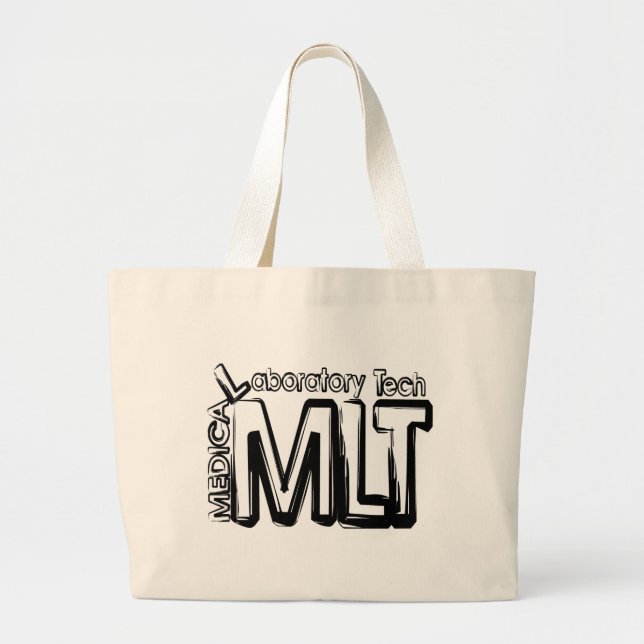 BOLSA TOTE GRANDE TÉCNICO DE LABORATÓRIO MÉDICO DE TEXTO MLT GRUNGE (Frente)