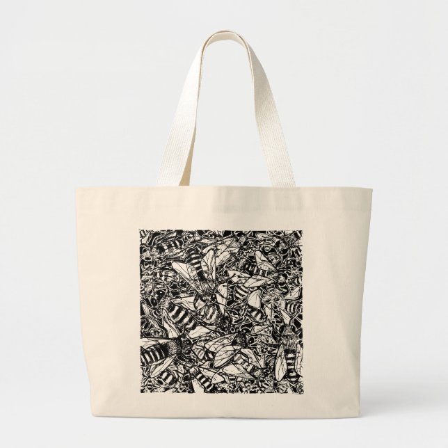 Bolsa Tote Grande Teeming Bees (Frente)