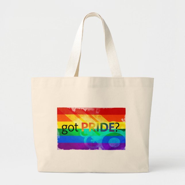 Bolsa Tote Grande Tem Sinalizador LGBT do Orgulho (Frente)