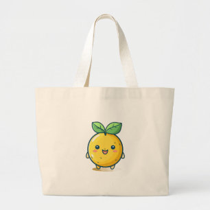 Bolsa Tote Grande Tema de limão fofo