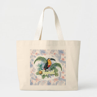 Bolsa Tote Grande Tema do papagaio tropical