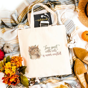 Bolsa Tote Grande Tempo Gasto Com Gatos Cachorros Cachorros Design