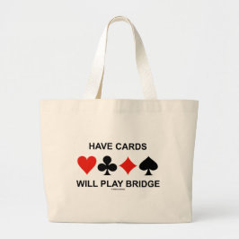 Bolsa Tote Grande Tenha cartões jogará a ponte (quatro ternos do