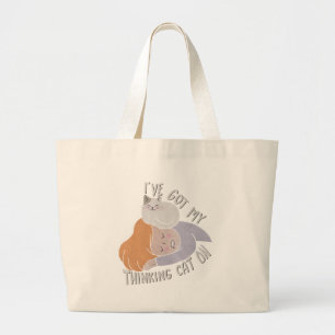 Bolsa Tote Grande Tenho o meu gato pensador ligado
