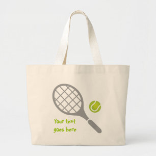 Bolsa Tote Grande Tênis racket e bola personalizados