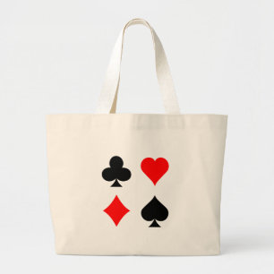 Bolsa Tote Grande Ternos do cartão do vinte-e-um/póquer: Arte do