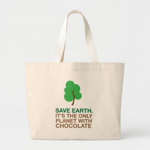 Bolsa Tote Grande Terra, o único planeta com chocolate