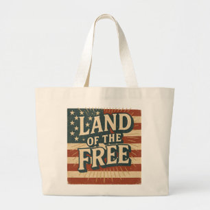 Bolsa Tote Grande Terra Vintage dos EUA Dia da Independência Livre
