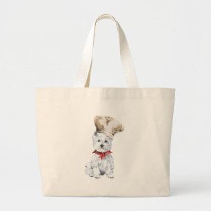 Bolsa Tote Grande Térrier Branco do West Highland Chef