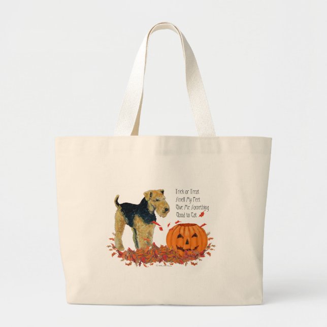 Bolsa Tote Grande Terrier de Halloween (Frente)