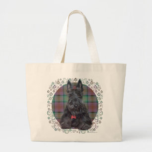 Bolsa Tote Grande Terrier Escocês em Tartan