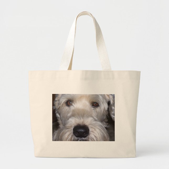 Bolsa Tote Grande Terrier Wheaten brandamente revestido (Frente)
