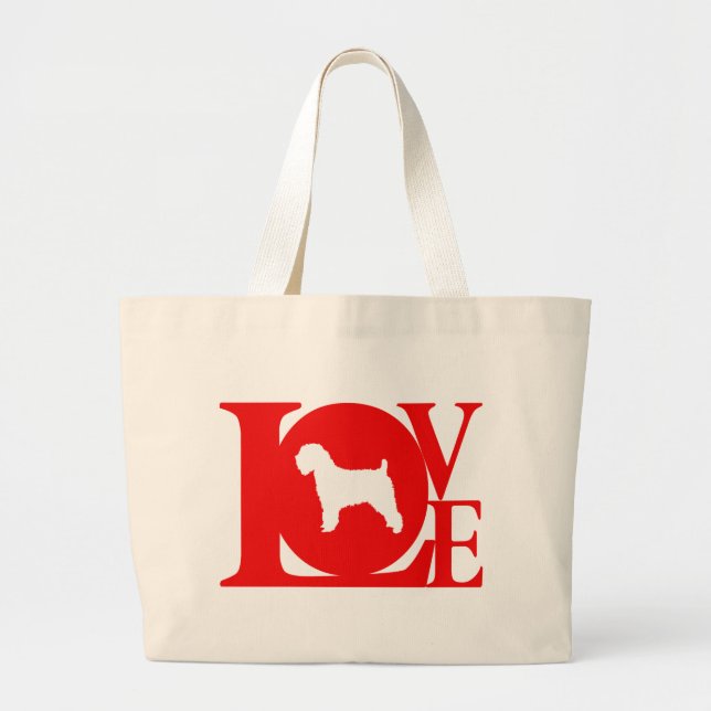 Bolsa Tote Grande Terrier Wheaten brandamente revestido (Frente)