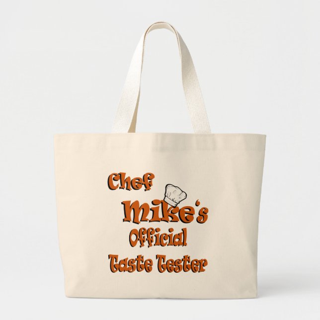 Bolsa Tote Grande Testador de sabor do Chef Mike (Frente)