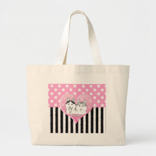 Bolsa Tote Grande Teste padrão cor-de-rosa dos roucos