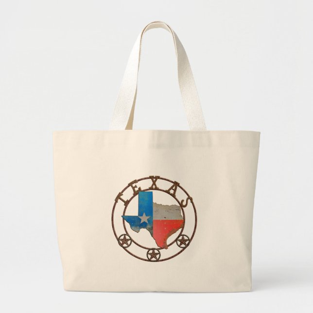 Bolsa Tote Grande Texas Barn Art (Frente)