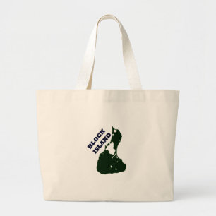 Bolsa Tote Grande Texto da diagonal da ilha de bloco
