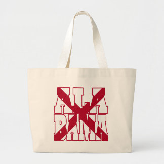 Bolsa Tote Grande Texto de bandeira do estado do Alabama