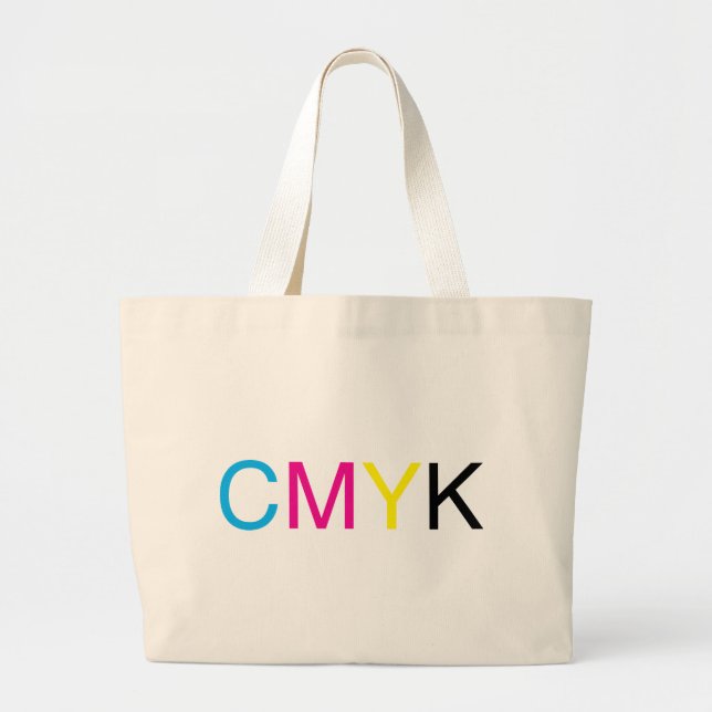Bolsa Tote Grande Texto de CMYK (Frente)