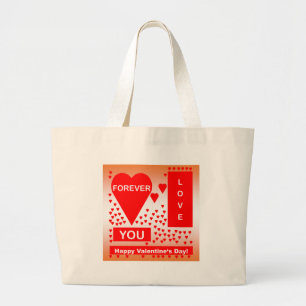 Bolsa Tote Grande Texto do feliz dia de os namorados para sempre ama