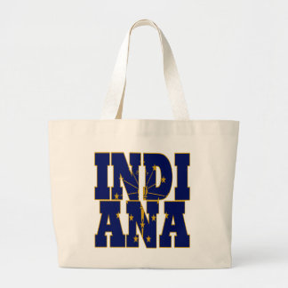 Bolsa Tote Grande Texto do sinalizador do estado de Indiana