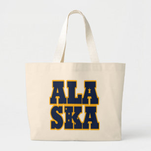 Bolsa Tote Grande Texto do sinalizador Estado do Alasca