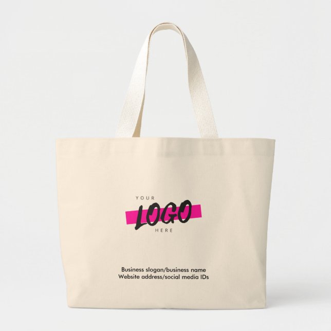 Bolsa Tote Grande Texto personalizado do logotipo da empresa Promoci (Frente)