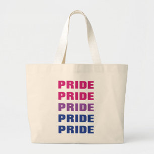 Bolsa Tote Grande Texto Repetido Personalizável do Orgulho Bissexual