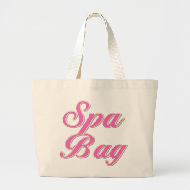 Bolsa Tote Grande Texto Rosa Spa Bag Toag (Frente)
