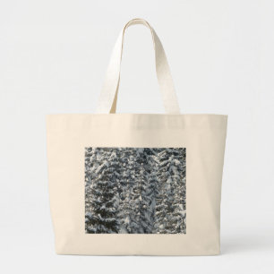 Bolsa Tote Grande Textura de árvore de abertura de neve