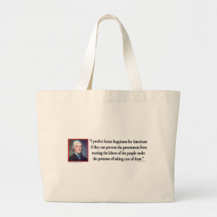 Bolsa Tote Grande Thomas Jefferson sobre a Felicidade Americana