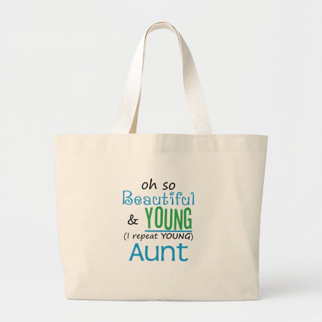 Bolsa Tote Grande Tia bonita e nova (Frente)