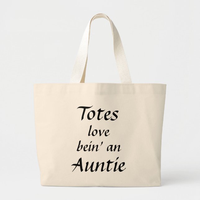 Bolsa Tote Grande Tia Elegante Typografia Tote Bag (Frente)