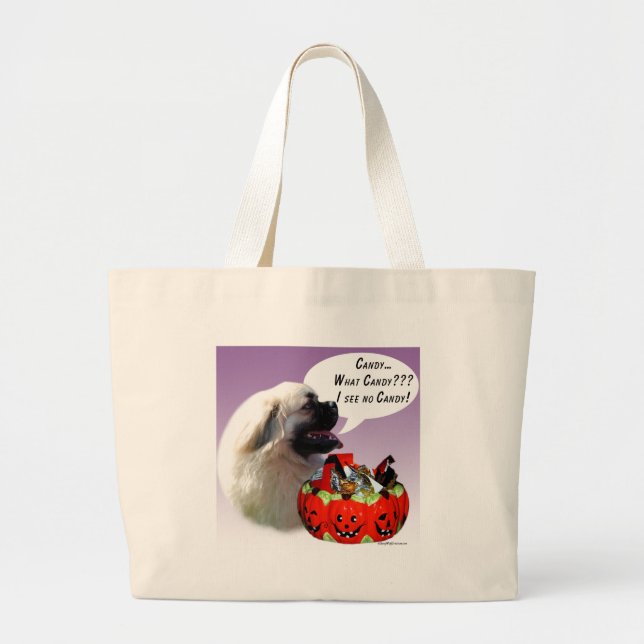 Bolsa Tote Grande Tibetano - espanhol Halloween Candy (Frente)