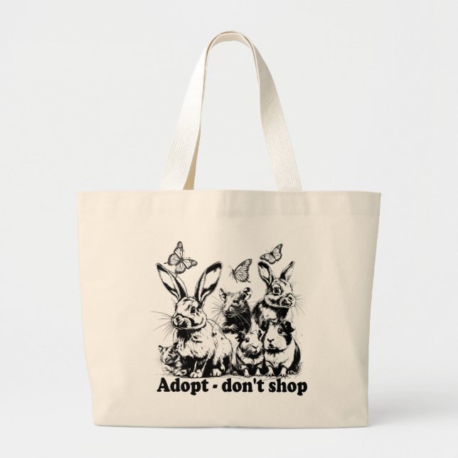 Bolsa Tote Grande Tierschutz - Adopt don't shop (Frente)