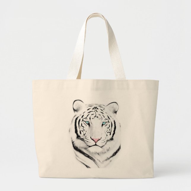 Bolsa Tote Grande Tigre branco Siberian (Frente)