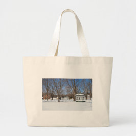 Bolsa Tote Grande Típica Cidade de Vermont no Inverno