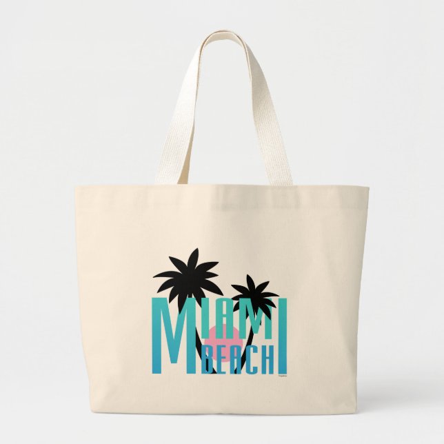 Bolsa Tote Grande Tipografia de Miami-Beach-Florida (Frente)